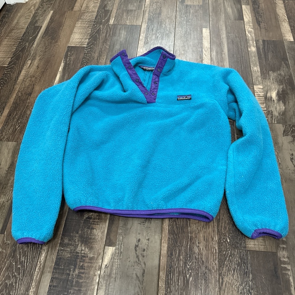 Vintage Patagonia Blue and‎ Purple Kids Sweatshirt